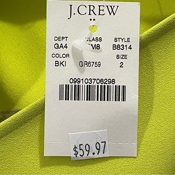 J Crew Chartreuse Green Scalloped Hem Dress - Picture 11 of 11